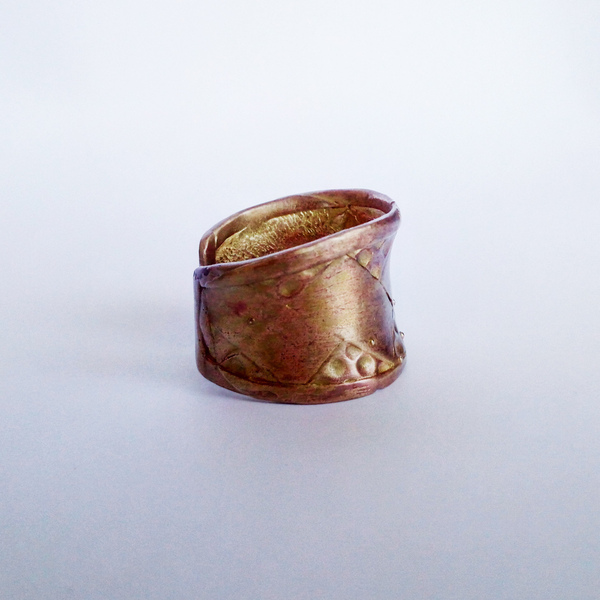 Μπρούντζινο χειροποίητο δαχτυλίδι - μπρούντζος, μεγάλα, αυξομειούμενα, φθηνά - 2