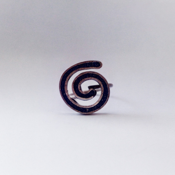 Επάργυρο χειροποίητο δαχτυλίδι με πέτρα Λάπις λάζουλι - επάργυρα, μπρούντζος, μεγάλα, αυξομειούμενα, φθηνά - 2