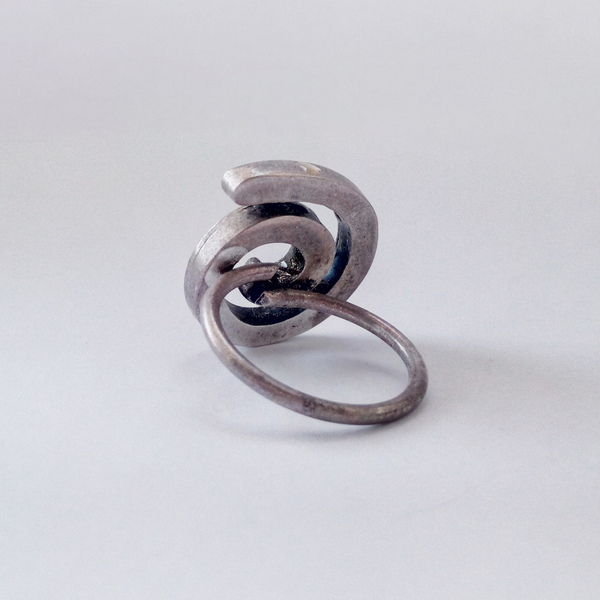 Επάργυρο χειροποίητο δαχτυλίδι με πέτρα Λάπις λάζουλι - επάργυρα, μπρούντζος, μεγάλα, αυξομειούμενα, φθηνά - 4