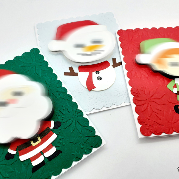 Ευχετήριες Κάρτες Χριστουγέννων - κάρτα ευχών, χιονάνθρωπος, άγιος βασίλης, ευχετήριες κάρτες - 5