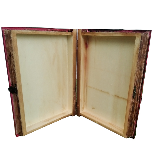 Ξύλινο κουτί-βιβλίο (25*19*5cm) - ξύλο, ντεκουπάζ, οργάνωση & αποθήκευση, κουτιά αποθήκευσης - 3