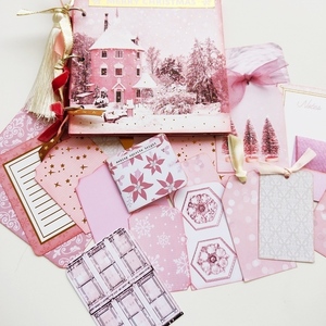 Χριστουγεννιάτικο ροζ άλμπουμ για φωτογραφίες - δώρο, χριστουγεννιάτικο, άλμπουμ, πρωτότυπα δώρα, scrapbooking - 2