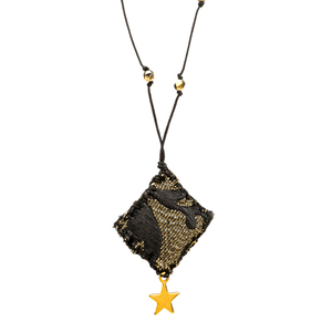Annie necklace - ημιπολύτιμες πέτρες, αστέρι, μακριά, boho, ροζάριο