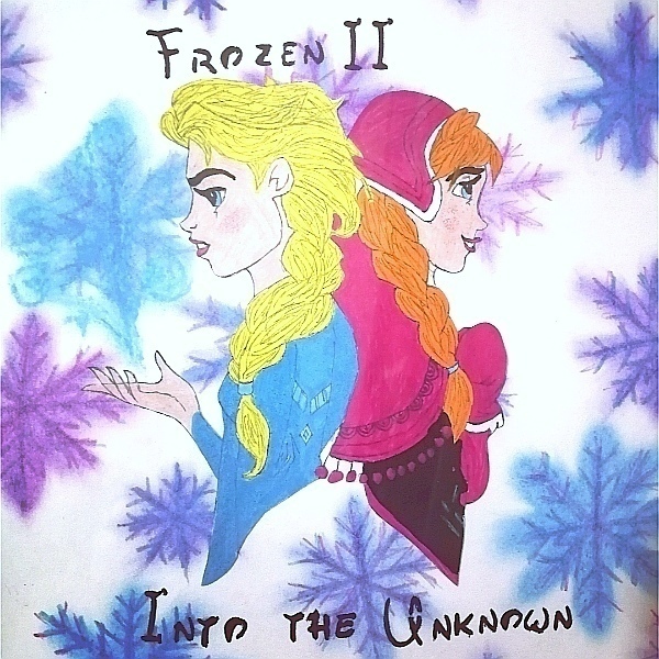 Καδράκι-κορνίζα με θέμα "Οι πριγκίπισσες του πάγου" - ζωγραφισμένα στο χέρι, πίνακες & κάδρα, κορίτσι, ήρωες κινουμένων σχεδίων, προσωποποιημένα, παιδικά κάδρα - 4