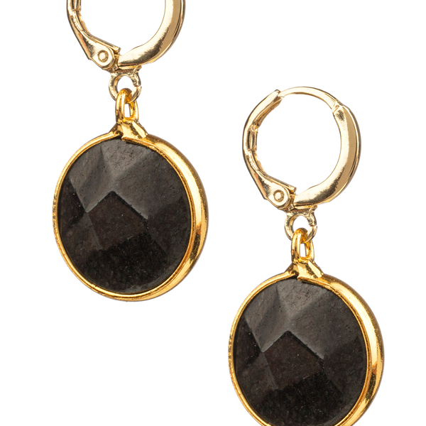 Evenstar earrings - ημιπολύτιμες πέτρες, επιχρυσωμένα, κρίκοι, μικρά, boho