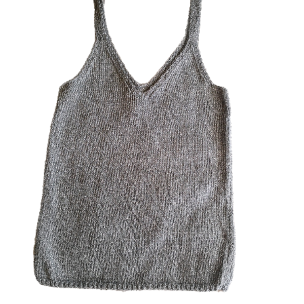 knitted top silver - crop top