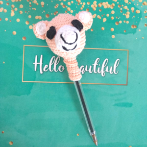 Χειροποίητο Διακοσμητικό Αρκουδάκι Pencil Topper - σχολικό, υποαλλεργικό, δώρα για παιδιά, amigurumi - 2