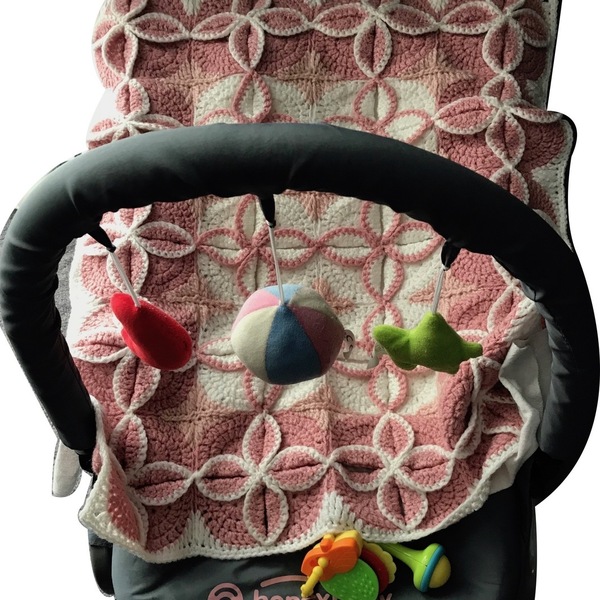 PDF σχέδιο: κουβερτούλα μωρού λουλουδένια τετράγωνα - κορίτσι, κουβέρτες - 3