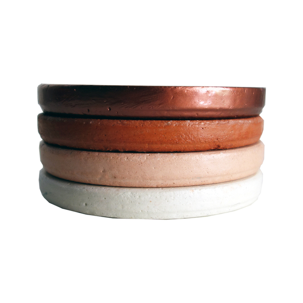 Σετ Σουβέρ " 4 colors " ΓΗ - BRONZE - είδη σερβιρίσματος, τσιμέντο, σετ δώρου, σουβέρ