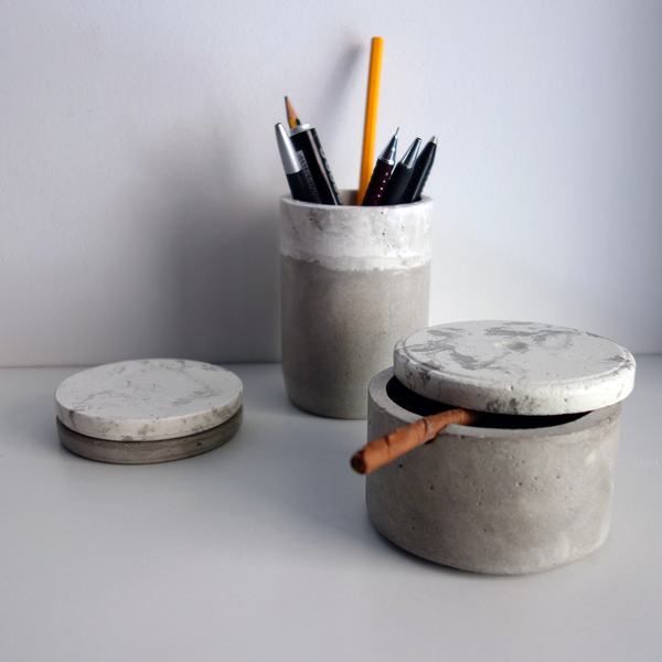 Σετ Γραφείου " double flavor marble-grey "