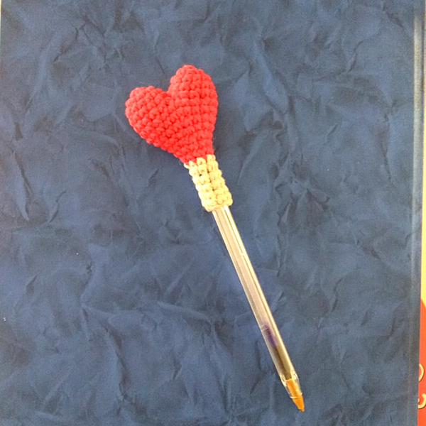Χειροποίητη Διακοσμητική Κόκκινη Καρδούλα Pencil Topper - καρδιά, σχολικό, δώρα για παιδιά, για παιδιά - 2