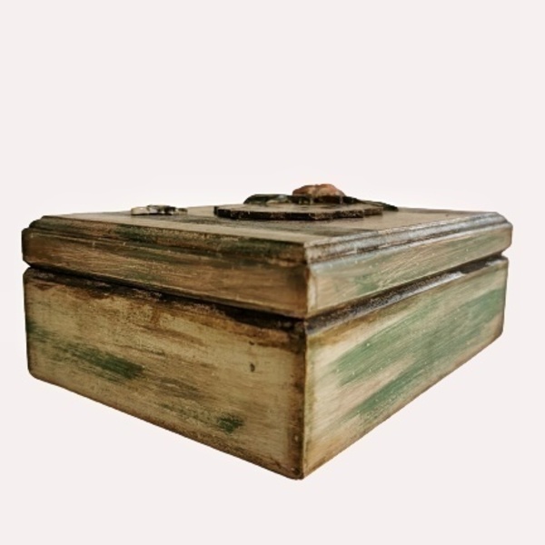 Ξύλινο κουτί vintage αισθητικής με ζωγραφική και ντεκουπάζ - vintage, οργάνωση & αποθήκευση, φλοράλ, κοσμηματοθήκη, κουτιά αποθήκευσης, δώρα για γυναίκες - 2