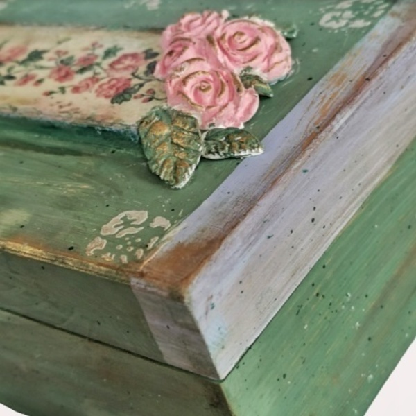 Vintage ξυλινο διακοσμητικό κουτί - ξύλο, vintage, οργάνωση & αποθήκευση, κουτιά αποθήκευσης, δώρα για γυναίκες - 2