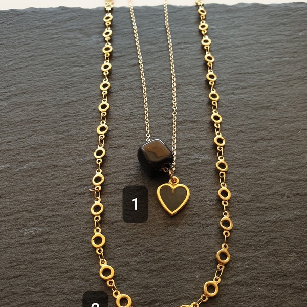 Heart gold chain - επιχρυσωμένα, καρδιά, κοντά, layering, φθηνά