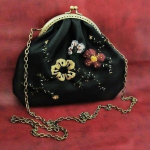 Clutch κεντημένη τσάντα - Το συμπόσιο των λουλουδιών- - ύφασμα, κεντητά, clutch, χιαστί, all day - 2