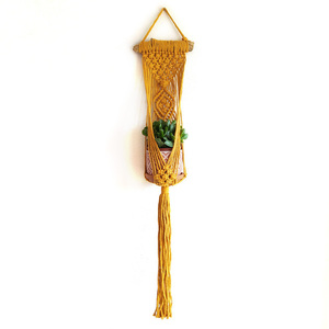 Boho κρεμαστή μακραμέ βάση γλάστρας (plant hanger) (016) - δώρο, μακραμέ, boho, διακοσμητικά, διακόσμηση κήπου