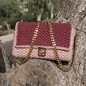 Χειροποίητη τσάντα 2colors - clutch, πλεκτές τσάντες, βραδινές, μικρές - 3
