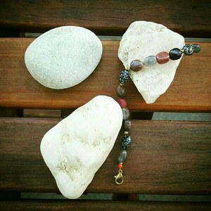 'Piedra y color' χειροποίητο βραχιόλι - ημιπολύτιμες πέτρες, γυναικεία, δώρο, χεριού, αυξομειούμενα - 3