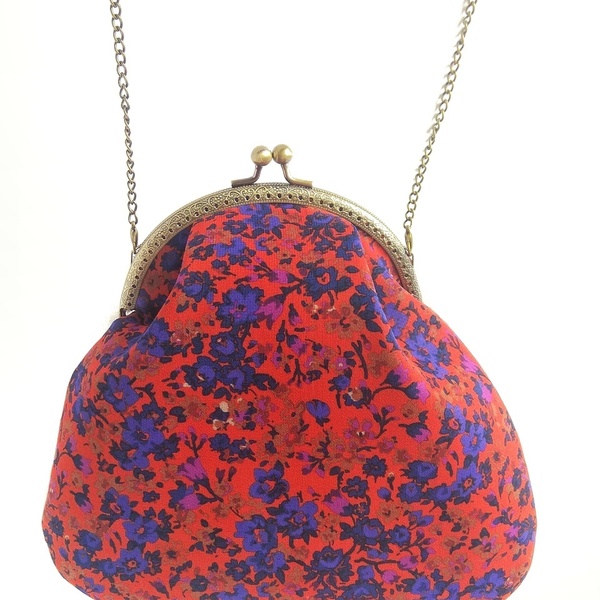 Clutch τσάντα - Η αφετηρία του φθινοπώρου- - ύφασμα, clutch, χιαστί, φλοράλ, all day - 2