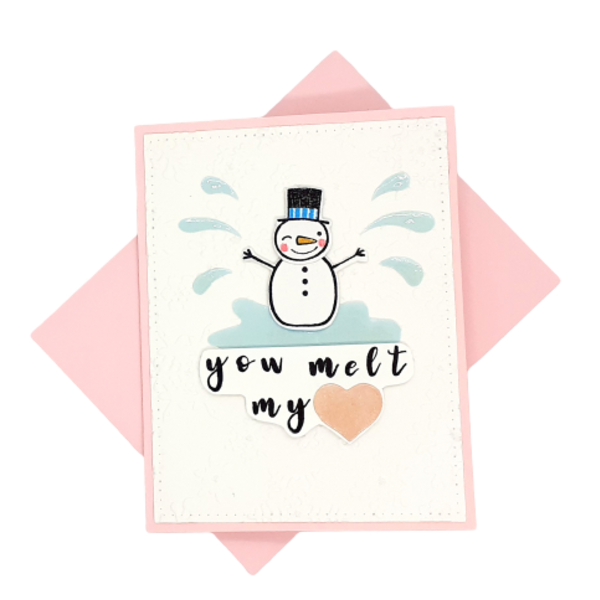 Ευχετήρια Κάρτα - Ερωτευμένος Χιονάνθρωπος - καρδιά, κάρτα ευχών, χιονάνθρωπος, αγ. βαλεντίνου, ευχετήριες κάρτες