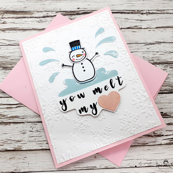 Ευχετήρια Κάρτα - Ερωτευμένος Χιονάνθρωπος - καρδιά, κάρτα ευχών, χιονάνθρωπος, αγ. βαλεντίνου, ευχετήριες κάρτες - 4