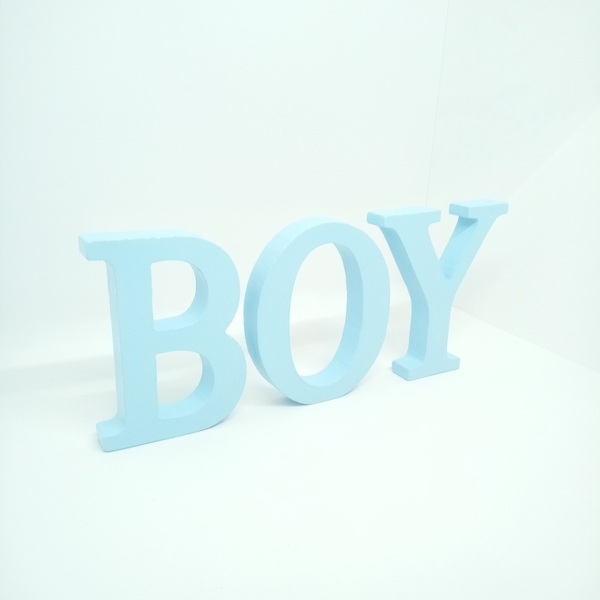 Διακοσμητικά Γράμματα BOY από ξύλο 11εκ Βaby Βlue - αγόρι, διακοσμητικά, baby shower, προσωποποιημένα - 5
