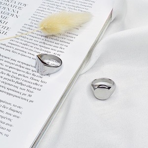 Δαχτυλίδι Σεβαλιέ από Ανοξείδωτο Ατσάλι Round Seal Silver - chevalier, ατσάλι, boho, σταθερά, φθηνά - 4