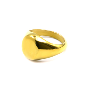 Δαχτυλίδι Σεβαλιέ από Ανοξείδωτο Ατσάλι Round Seal Gold - chevalier, ατσάλι, boho, σταθερά, φθηνά - 2