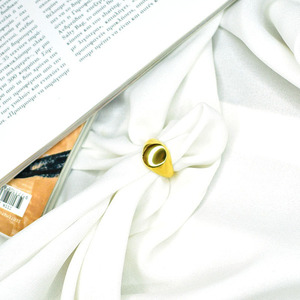 Δαχτυλίδι Σεβαλιέ από Ανοξείδωτο Ατσάλι Round Seal Gold - chevalier, ατσάλι, boho, σταθερά, φθηνά - 3