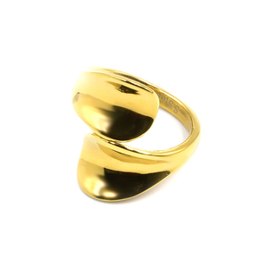 Δαχτυλίδι από Ανοξείδωτο Ατσάλι Pedals Gold - ατσάλι, μεγάλα, αυξομειούμενα, boho, φθηνά