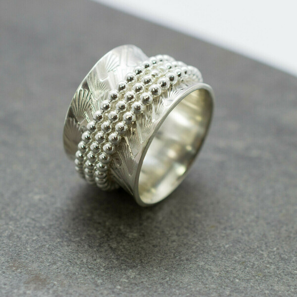 Ασημένιο δαχτυλίδι spinner - ασήμι 925, σταθερά, μεγάλα - 4