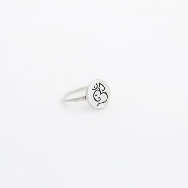 Ασημένιο δακτυλίδι 925 με σύμβολο γιόγκα Ομ - ασήμι 925, μικρά, boho, σταθερά - 2