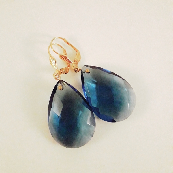 Drop Blue Majorelle - γυαλί, επιχρυσωμένα, δάκρυ, κρεμαστά, φθηνά - 4