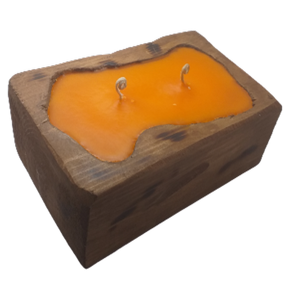 Ξύλινο κερί πορτοκαλί - αρωματικά κεριά