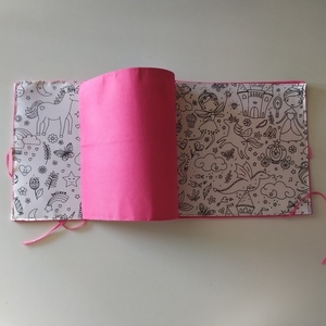Υφασμάτινο βιβλιαράκι για ζωγραφική -colour me, πολύχρωμο με νεραιδούλες 23εκ x22εκ - κορίτσι, δώρα για παιδιά - 5