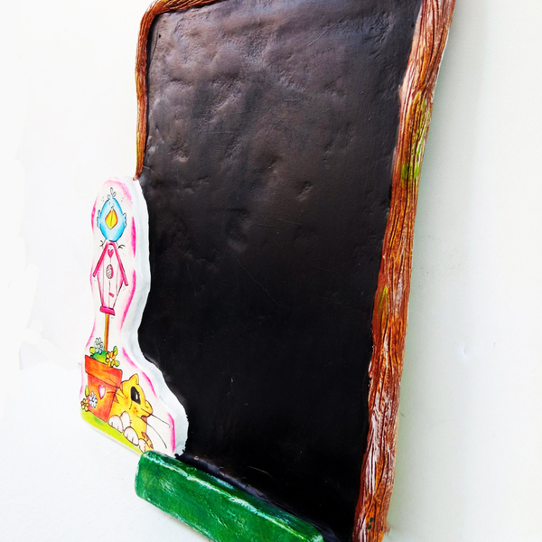 Cat and Bird Blackboard - πίνακες & κάδρα, παιδικά κάδρα - 2