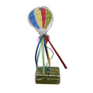Διακοσμητικό επιτραπέζιο ξύλινο χειροποίητο Κεραμικό αερόστατο 7x20x3,5 Πολύχρωμο Καπαδάκης - ξύλο, ζωγραφισμένα στο χέρι, διακόσμηση, χειροποίητα, διακοσμητικά
