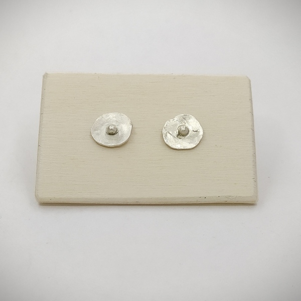 ασημενια σκουλαρικια καρφακια - ασήμι, μάτι, καρφωτά, μικρά, boho - 2