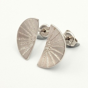 Μισοφέγγαρα σκουλαρίκια από ασήμι 925 - ασήμι, φεγγάρι, γεωμετρικά σχέδια, καρφωτά, μικρά - 3