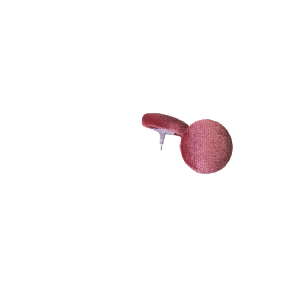 σκουλαρίκια υφασμάτινα κουμπάκια - ύφασμα, βελούδο, καρφωτά, ατσάλι - 3