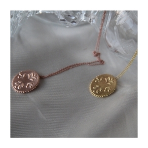 "Rococo" Necklace - charms, επιχρυσωμένα, ασήμι 925, λουλούδι - 3