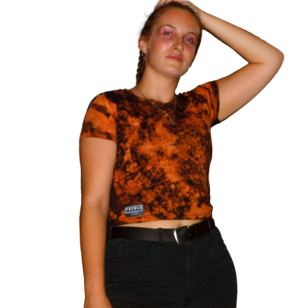 Tie Dye Crop Top Orange - γυναικεία, t-shirt