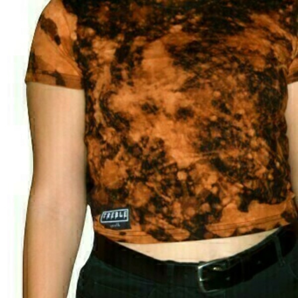 Tie Dye Crop Top Orange - γυναικεία, t-shirt - 2