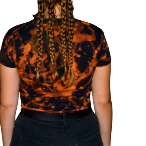 Tie Dye Crop Top Orange - γυναικεία, t-shirt - 3