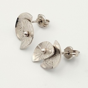 Διπλά μισοφέγγαρα σκουλαρίκια από ασήμι 925 - ασήμι, φεγγάρι, γεωμετρικά σχέδια, καρφωτά, μικρά - 2