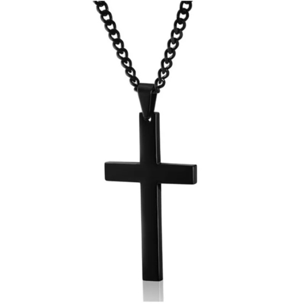 Αντρικό ατσάλινο κολιέ - Men steel cross - σταυρός, ατσάλι, σταυροί