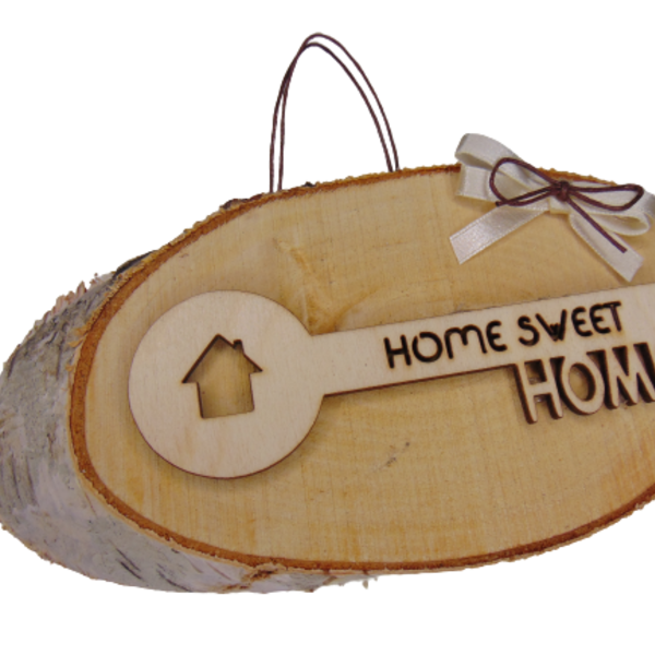 Διακοσμητικο καδρακι σε ξυλο, HOME SWEET HOME διαστ. 18x10 εκατ. - πίνακες & κάδρα - 2