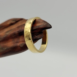 Κλασικό σφυρήλατο επιχρυσωμένο 18K δαχτυλίδι από ασήμι 925 - επιχρυσωμένα, ασήμι 925, βεράκια, σταθερά