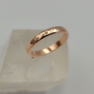 Κλασικό σφυρήλατο rose gold δαχτυλίδι από ασήμι 925 - ασήμι, επιχρυσωμένα, βεράκια, σταθερά - 5