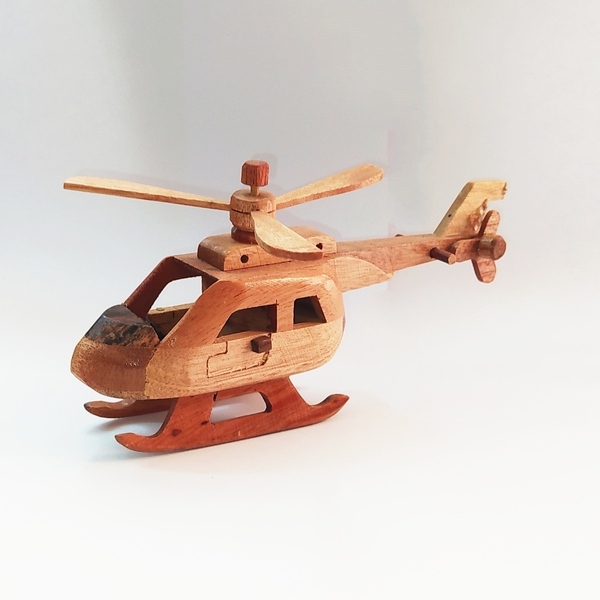 Χειροποίητο ξύλινο ελικόπτερο - ξύλινα παιχνίδια - 2